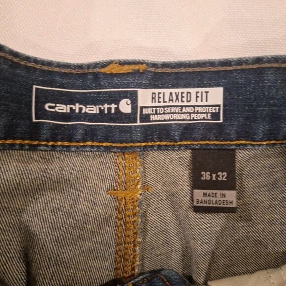 Carhartt Mens Rugged Flex Relaxed Fit Utility Jean 36×32 802808 Med Wash Blue - Picture 6 of 9